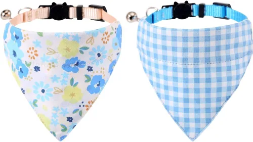 Miniatura 31 de Collares de gato KZHAREEN para Pascua, separables con bandana y campana, collar ajustable para gatito, perrito pequeño, niñas y niños Pascua-2