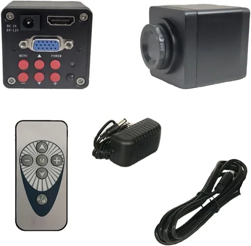 Miniatura 4 de Kit de accesorios para microscopio negro 20MP 1080P cámara de microscopio digital con lente de montaje C 130X diapositivas de microscopio industrial
