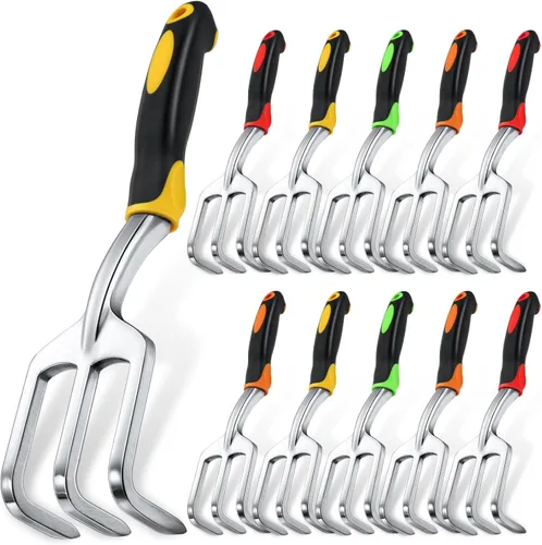 Miniatura 9 de Yaocom 12 piezas de rastrillos de mano, mini cultivador de jardín de alta resistencia, rastrillo pequeño de 11 pulgadas con mango para excavar