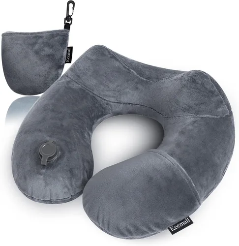 Miniatura 17 de Keemall Almohada de Cuello de Coche Inflable, Almohada de Reposacabezas de Coche Inflable Suave para Asiento de Conducción con Correa Ajustable
