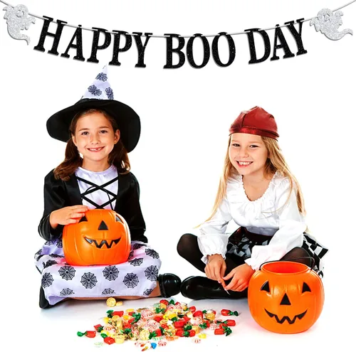Miniatura 5 de Cartel de feliz día de abucheo, cartel de Halloween de primer cumpleaños, murciélago fantasma de Halloween, 1er cumpleaños/baby shower, suministros