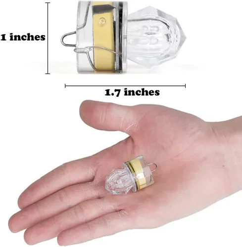Miniatura 6 de Paquete de 10 luces LED de caída profunda de pesca, luces LED estroboscópicas intermitentes de colores, luz de pesca subacuática, atractantes