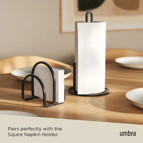 Miniatura 6 de Umbra Servilletero Squire para cena cuadrada y rectangular, cóctel, servilletas de almuerzo, diseño moderno de metal que parece hierro fundido