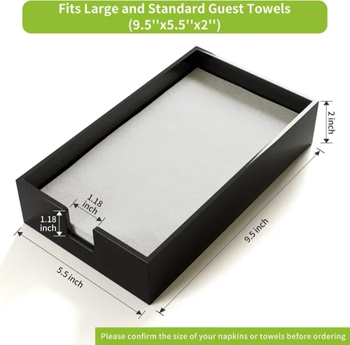 Miniatura 6 de Servilletero acrílico para toallas de invitados, bandeja de almacenamiento de toallas de mano de papel de baño negro, soporte de toalla de papel