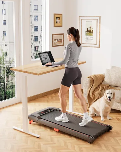 Miniatura 8 de Almohadilla para caminar, caminadora inclinada, para debajo del escritorio, capacidad de 265 libras, máquina de correr portátil de bajo ruido de 2.5