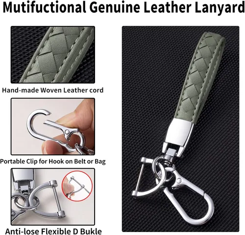 Miniatura 5 de Compatible con funda para llavero Ford con cordón de cuero, funda protectora para llave de automóvil Ford Explorer Fusion Escape F150 F250 F350 F450