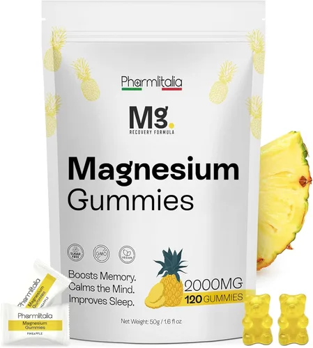 Miniatura 12 de Gomitas de magnesio L-treonato para adultos y niños, 2000 mg, suplementos cerebrales para memoria y concentración, gomitas de magnesio calmantes