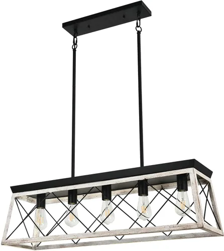 Miniatura 12 de Luupyia Lámpara de techo de granja de 2 luces, montaje semiempotrado, luz de techo blanca, rectangular, iluminación rústica, granja, pasillo