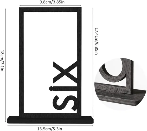 Miniatura 3 de DAOLA Números de mesa de madera del 1 al 10 – Letreros de números de mesa de boda con soporte, perfectos para eventos de fiesta y recepción