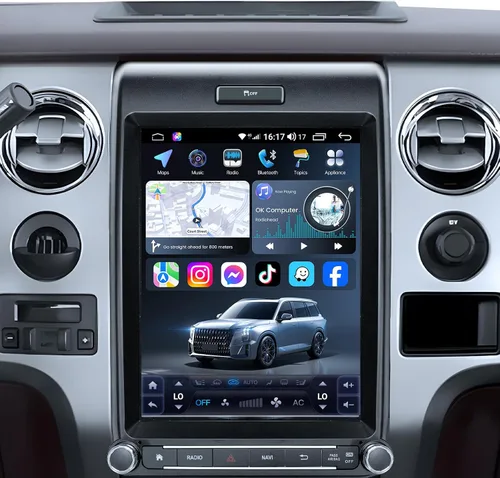 Para 2013 2014 Ford F150 Radio: [8Core 4G+64G] 12.1 '' Estéreo de pantalla táctil con Carplay inalámbrico Android Auto 5G WiFi navegación GPS