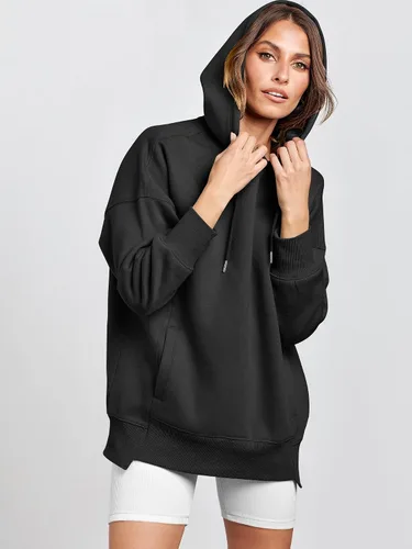 Miniatura 8 de ANRABESS Sudaderas con capucha de gran tamaño para mujer, sudadera de forro polar 2024, trajes de moda para adolescentes y niñas