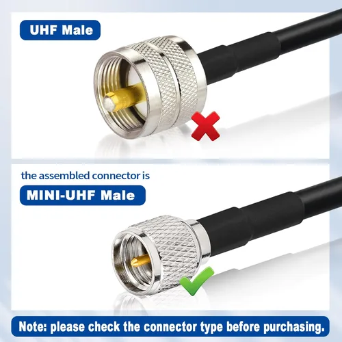 Miniatura 5 de Eightwood Cable de extensión NMO RG58 macho para montaje de antena a mini-UHF de 16.4 pies para radio móvil CB bidireccional, antena de radio