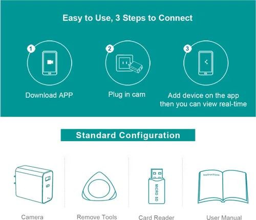 Miniatura 7 de TOQI 4K Cámaras inalámbricas Mini pequeña toma de pared de seguridad WiFi cámara interior para seguridad del hogar 【Actualizado】 (CAM) no soporta 5G