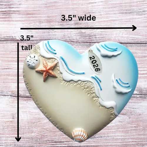 Miniatura 7 de Adornos de playa, adorno de Navidad de playa, conchas marinas, en forma de corazón, adorno costero – Fácil de personalizar en casa – Viene en una