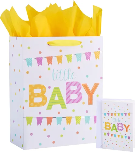 Miniatura 10 de SUNCOLOR Paquete de 2 bolsas de regalo grandes de 13 pulgadas con papel de seda para él, feliz cumpleaños, bolsas de papel ecológicas con asas