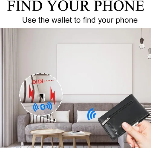 Miniatura 3 de Cartera rastreable para hombres Air Tag Wallet GPS Tracker & Finder Tarjeta de crédito Hombres (negro)