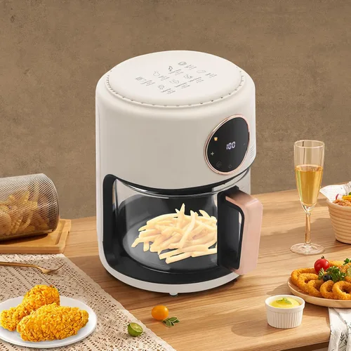 Miniatura 8 de Freidora aireada de vidrio de 4.2L, freidora aireada visible de 360° con pantalla táctil digital de 110 V, 1200 W, olla asada para restaurantes