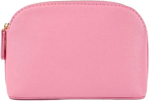 Miniatura 10 de Bolsa de maquillaje portátil para mujer, pequeña bolsa de cosméticos de piel sintética, bolsa de viaje con cremallera, bolsa de cosméticos para Beige