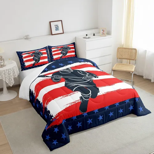 Miniatura 123 de Feelyou Juego de edredón de baloncesto para niñas y niños, juego de ropa de cama con juegos de pelota, decoración de habitación, regalo para amantes