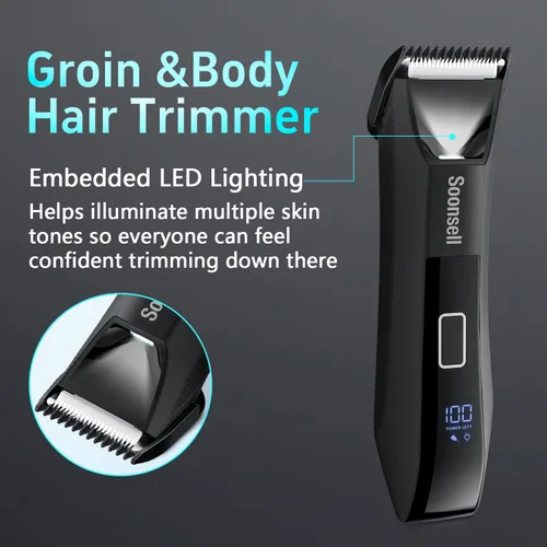 Miniatura 3 de Soonsell Manscape Recortadora de Barba para Hombres, Kit de Aseo para Hombres 4 en 1 Impermeable IPX7, Afeitadora de Bola, Cortapelo para Nariz