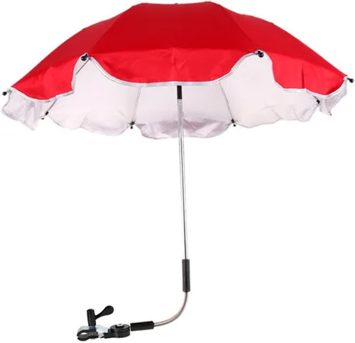 Miniatura 12 de Paraguas para sombrilla y sombrilla, cubierta de toldo de lluvia para cochecito de bebé, silla de ruedas, protección contra rayos UV Rosado