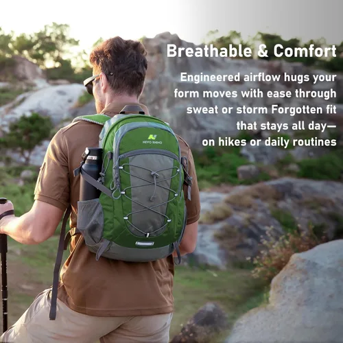 Miniatura 5 de N NEVO RHINO Mochila de senderismo 20L resistente al agua, mochila de día ligera para viajes, mochila pequeña para hombres y mujeres