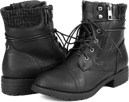 Miniatura 5 de DREAM PAIRS Women's Lace Up Combat boots Ankle Booties