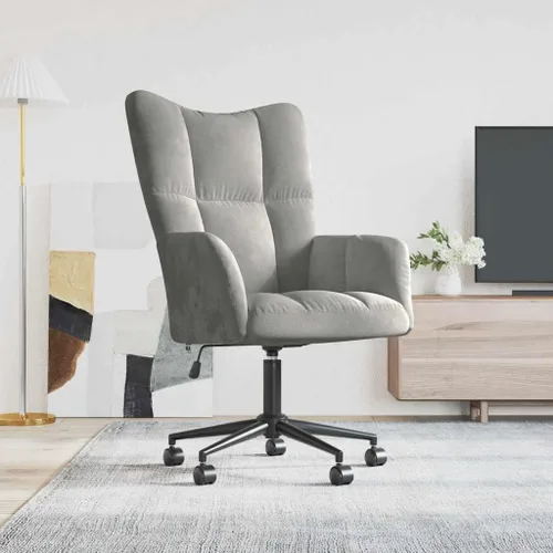 Miniatura 9 de Velvet Swivel Office Chair, Charcoal Grey Adjustable Height Desk Chair with Padded Arms, Comfortable Home Work Chair for Small Spaces, Sturdy Metal