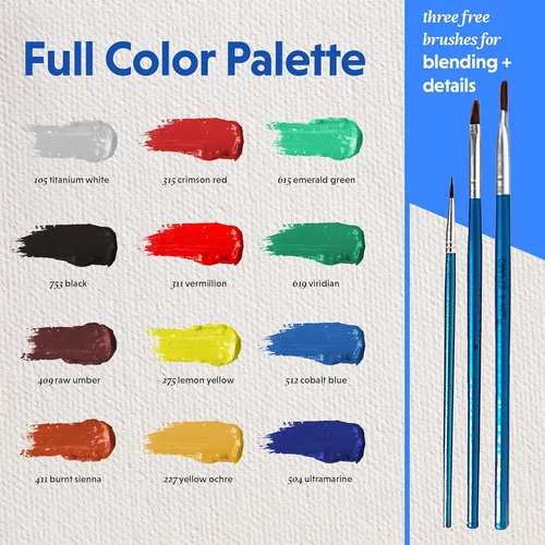Miniatura 3 de Crafts 4 All Juego de pintura acrílica, pinturas artísticas para lienzo, pintura de modelos, madera, cerámica y tela, suministros de manualidades
