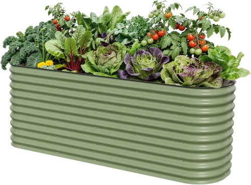 Miniatura 21 de Vego garden Jardinera elevada redonda de 32 pulgadas de alto y 42 pulgadas para jardín, para verduras, flores, patio, gris moderno