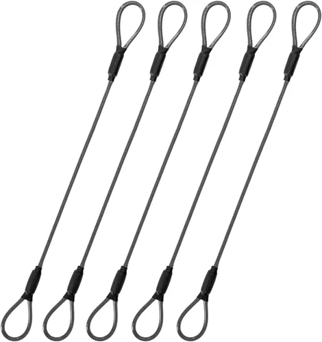 Cuerda de alambre de acero de 0.130 in, bloqueo de cable de seguridad para viajes al aire libre, cable de seguridad trenzado recubierto de acero