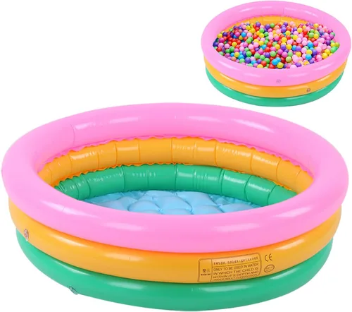 Miniatura 3 de Piscina inflable para bebés y niños, 3 anillos para niños, piscina de lavabo de PVC, piscina redonda suave para bebés y niños pequeños, para playa