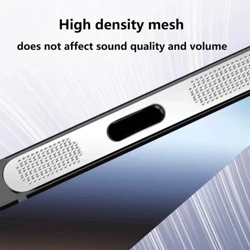 Miniatura 2 de para iPhone 16 Pro Max Auricular Parlante Malla Anti Polvo Adhesiva Cubierta - 5 PIEZAS / Negro