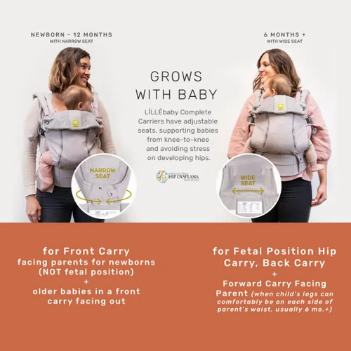 Miniatura 5 de LÍLLÉbaby Portabebés ergonómico 6 en 1 para bebés con soporte lumbar (7-45 libras), uso de bebé de 360 grados, orientado hacia adentro y hacia