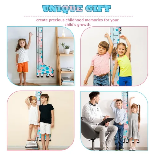 Miniatura 6 de Tabla de crecimiento de madera para niños, tabla de altura de jirafa para niños y niñas, tabla de medición para la altura de los niños
