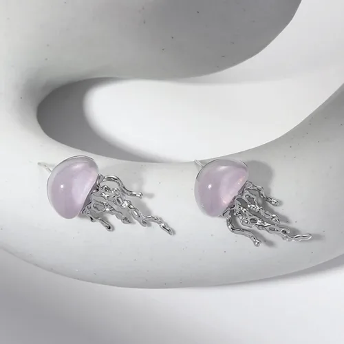 Miniatura 5 de FABMODE Aretes de medusa con diseño de animales del océano, joyería de ópalo oceánico, accesorios temáticos de playa hawaiana, regalos novedosos