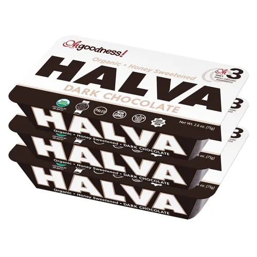 ¡OhBondad! Halva de Miel Orgánica - Pack de 3 - Solo TRES Ingredientes Simples, Bocadillo y Postre que se Derriten en la Boca, Golosina Endulzada