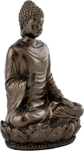 Miniatura 4 de Figura decorativa de Buda Shakyamuni de 3" pequeña Top Collection. Resina con acabado en bronce.
