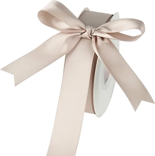Miniatura 23 de Cinta de satén blanca de 1 pulgada de doble cara, 25 yardas para envoltura de regalos, ramo de novia, decoración de boda, decoración de fiesta