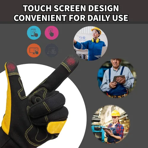 Miniatura 5 de Guantes de trabajo de seguridad para hombres y mujeres, guantes de trabajo utilitarios, guantes de mecánico, guantes de trabajo de patio, ajuste