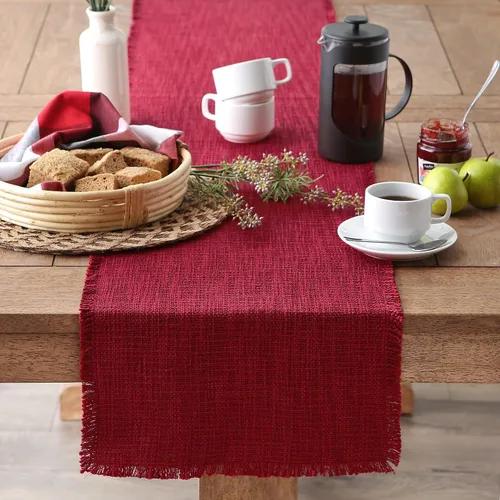 Miniatura 3 de DII Colección de mesa de lino, lavable a máquina, camino de mesa, 14.5x72, arándano
