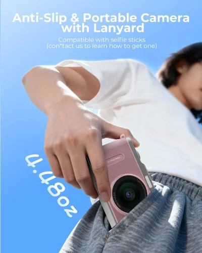 Miniatura 9 de Cámara digital para niños con lente dual de conmutación, 64MP 4K Point and Shoot Cámara con tarjeta de 32 GB, zoom 16X antivibración, cámaras