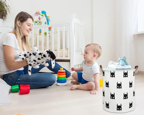 Miniatura 2 de Cestas de almacenamiento de gran tamaño con asa, contenedores organizadores plegables y prácticos para el hogar para juguetes de niños, ropa de bebé