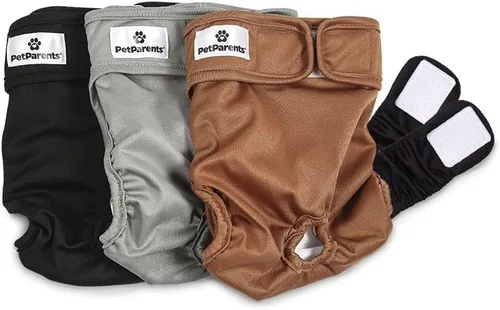 Pet Parents - Pañales lavables para perros (3 unidades), pañales duraderos y de alta calidad para machos y hembras