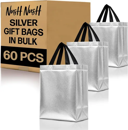 Miniatura 72 de Nush Nush Bolsas de regalo de color azul aguamarina de gran tamaño – Juego de 30 bolsas de regalo azul claro brillante con asas a granel – Bolsa