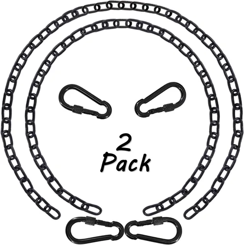 Miniatura 11 de Paquete de 2 cadenas colgantes de 25 pulgadas con 4 mosquetones, kits colgantes de capacidad de 440 libras, herrajes resistentes para sillas