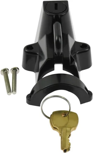 Miniatura 2 de Kit de bloqueo de seguridad para casco de motocicleta para tubos de 7/8" a 1 1/4" de diámetro para Harley Chrome (negro)