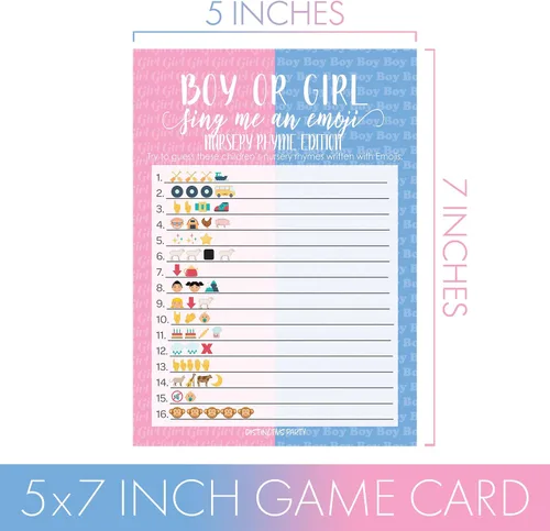 Miniatura 4 de DISTINCTIVS Tarjetas de juego de emoji para fiesta de revelación de género - 20
