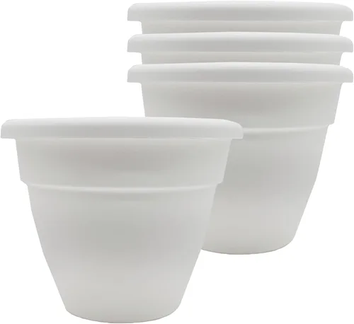 Miniatura 41 de The HC Companies, Caribbean - Maceta de plástico y ligera de 6 pulgadas para interiores y exteriores, maceta para hierbas y flores, color negro