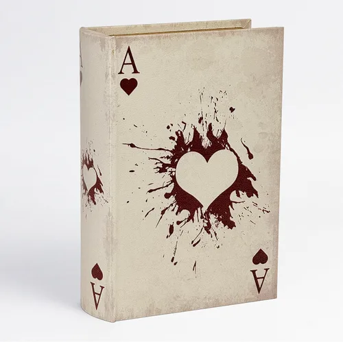Miniatura 2 de PACOLO Cajas decorativas para libros, cubierta de madera sintética para guardar joyas ocultas, dinero y dinero en efectivo (As de corazones)